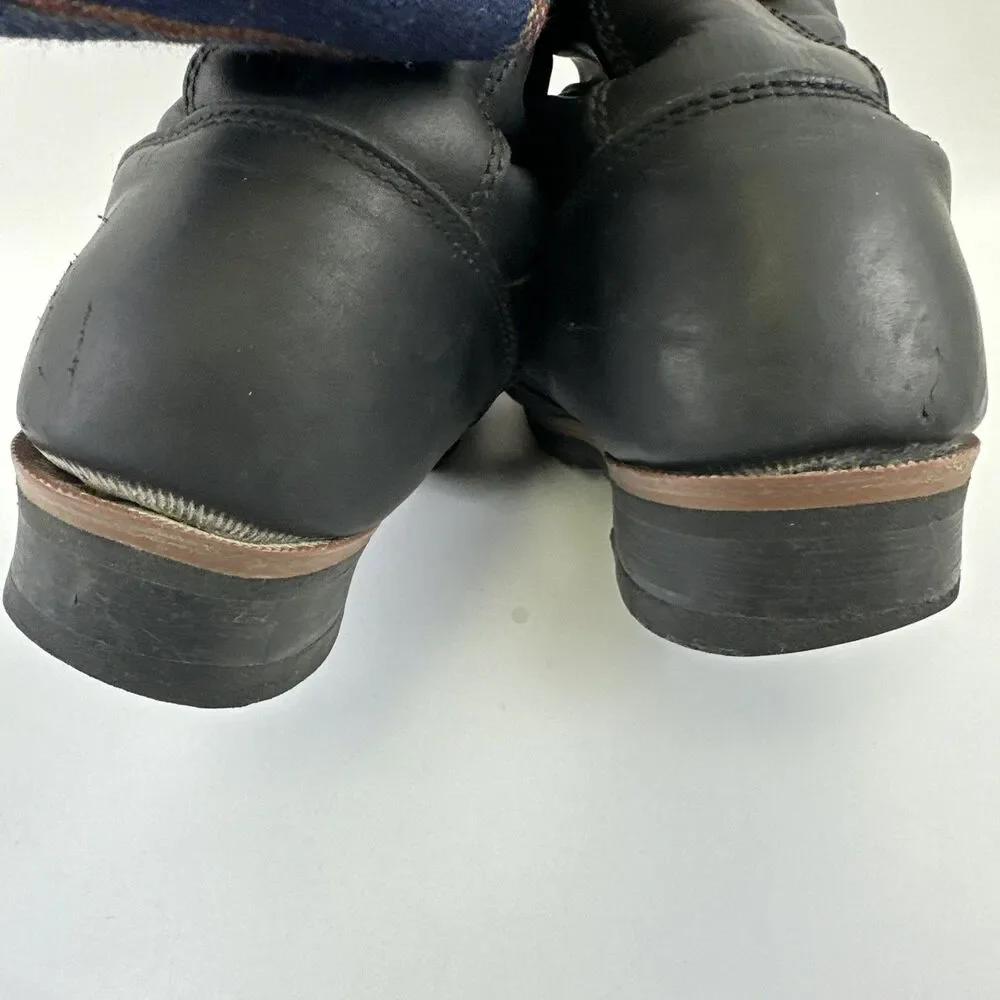 Field and Stream Black Leather Combat Boots Lace Up 1161 Mens 10 EE‎ Extra Wide